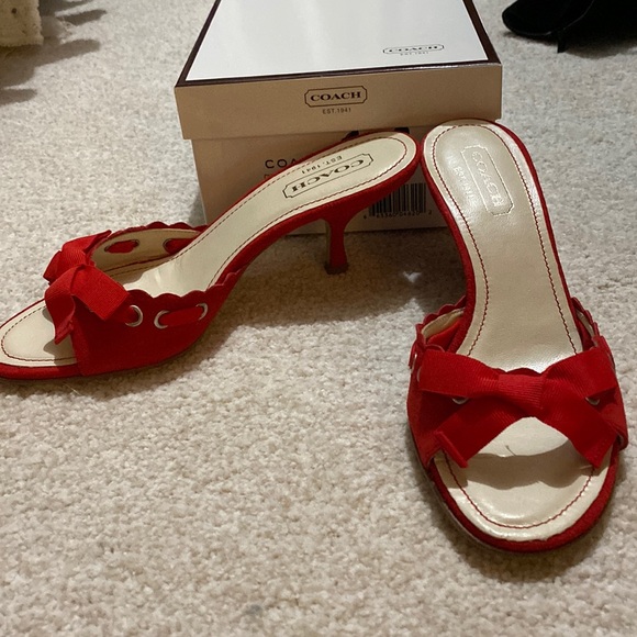 NWT Coach red heels - Picture 1 of 2